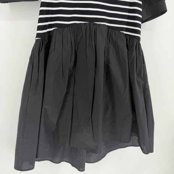 The English Factory High Low Knit Combo Dress Puff Sleeve Black White Small - Picture 3 of 8
